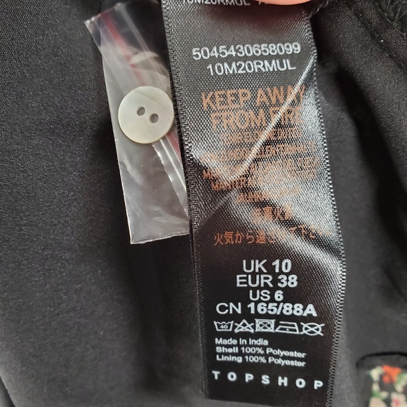 Topshop Mini Dress with Pintuck Detail in Ditsy Floral Long Sleeves Sz 6 NEW - Picture 8 of 9